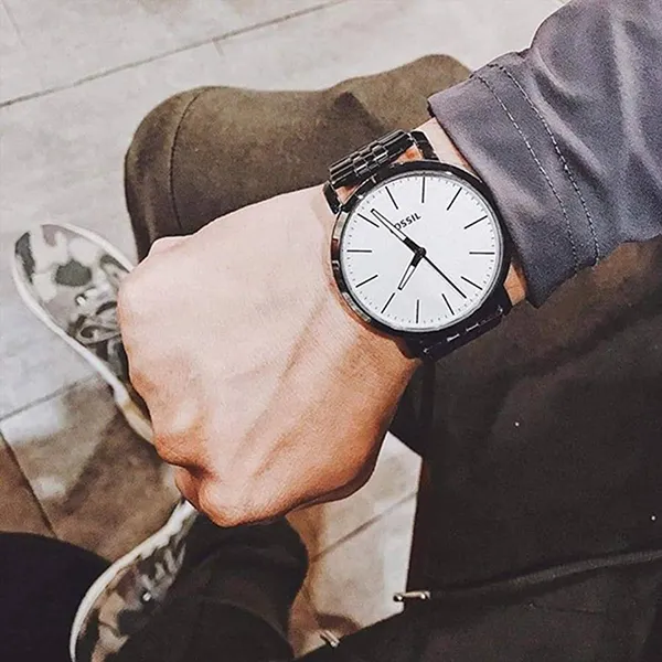 Đồng Hồ Nam Fossil Luther Three-Hand Smoke Stainless Steel BQ2313 Màu Ghi