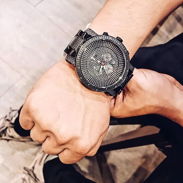Đồng Hồ Nam JBW Victor Black Crystal Embedded Chronograph Dial Watch JB-8102-G Màu Đen - Đồng hồ - Vua Hàng Hiệu