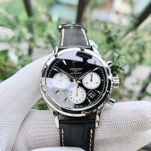 Đồng Hồ Nam Longines Chronograph L2.750.4.96.0 Màu Bạc Đen - Đồng hồ - Vua Hàng Hiệu