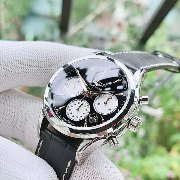 Đồng Hồ Nam Longines Chronograph L2.750.4.96.0 Màu Bạc Đen - Đồng hồ - Vua Hàng Hiệu