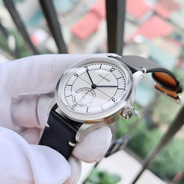 Đồng Hồ Nam Longines Heritage Classic Sector Dial L2.828.4.73.0 Màu Trắng Bạc - Đồng hồ - Vua Hàng Hiệu