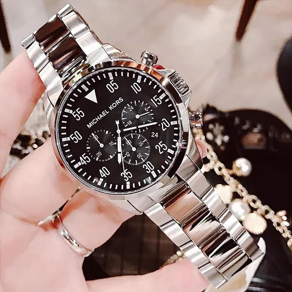 Đồng Hồ Nam Michael Kors Gage Men's Watch MK8413 45mm Màu Bạc Đen