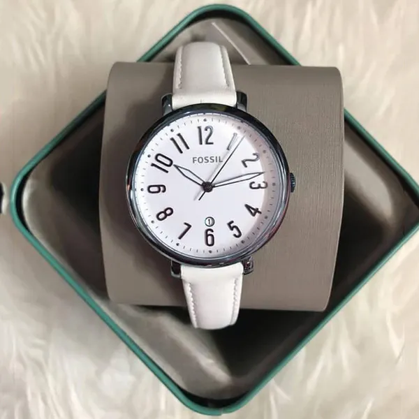 Đồng Hồ Nữ Fossil Jacqueline White Leather Watch ES4203 Màu Trắng