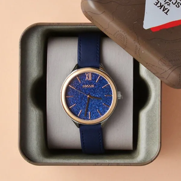 Đồng Hồ Nữ Fossil Leather Watch BQ3309 Màu Xanh Navy - Đồng hồ - Vua Hàng Hiệu