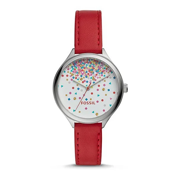 Đồng Hồ Nữ Fossil Suitor Three-Hand Red Leather BQ3435 Màu Đỏ - Đồng hồ - Vua Hàng Hiệu