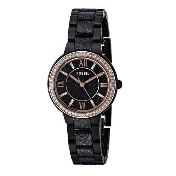 Đồng Hồ Nữ Fossil Virginia Black Stainless Steel Watch ES4118 Màu Đen - Đồng hồ - Vua Hàng Hiệu