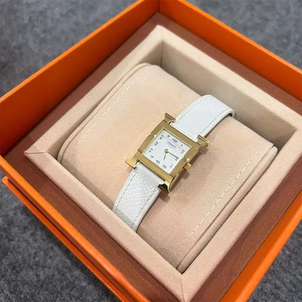 Đồng Hồ Nữ Hermès Heure H Pm Quartz Small 21x21mm Màu Bạc