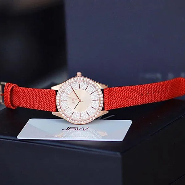 Đồng Hồ Nữ JBW J6367 10F Mặt Vàng Hồng Dây Đỏ - Đồng hồ - Vua Hàng Hiệu