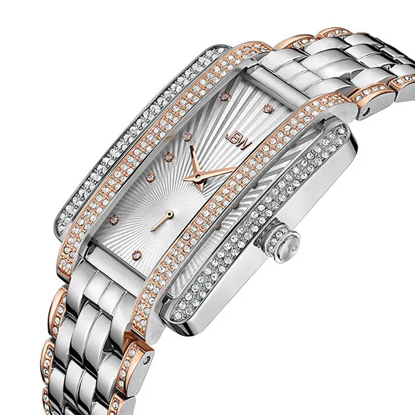 Đồng Hồ Nữ JBW Watch With Rectangular Dial J6358D Màu Bạc Phối Vàng Hồng - Đồng hồ - Vua Hàng Hiệu
