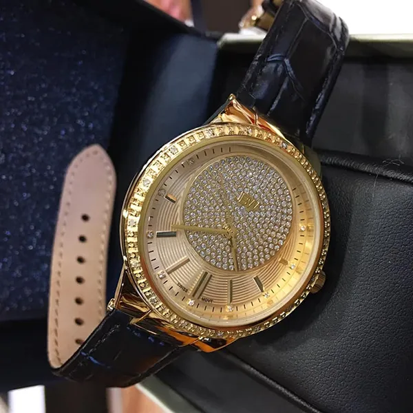 Đồng Hồ Nữ JBW Wrist Watch For Women Diamond Inlay 16 Piece Leather J6345C Màu Vàng Trắng - Đồng hồ - Vua Hàng Hiệu