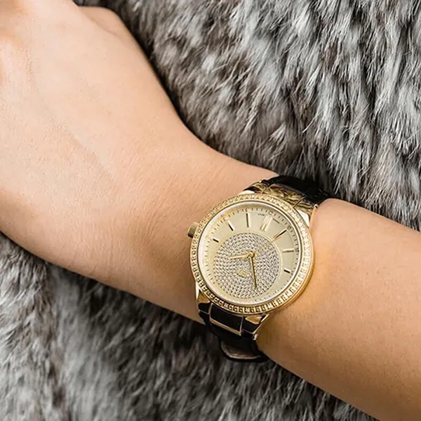 Đồng Hồ Nữ JBW Wrist Watch For Women Diamond Inlay 16 Piece Leather J6345C Màu Vàng Trắng - Đồng hồ - Vua Hàng Hiệu