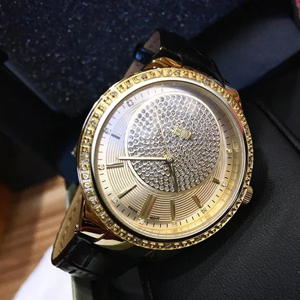 Đồng Hồ Nữ JBW Wrist Watch For Women Diamond Inlay 16 Piece Leather J6345C Màu Vàng Trắng - Đồng hồ - Vua Hàng Hiệu