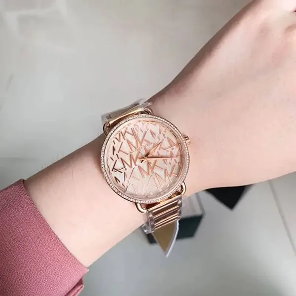 Đồng Hồ Nữ Michael Kors Portia Rose Gold Watch MK3887 37mm Màu Vàng Hồng
