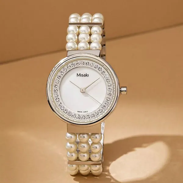 Đồng Hồ Nữ Misaki Monaco ELLA Pearl Watch With White Artisan Pearls Màu Trắng
