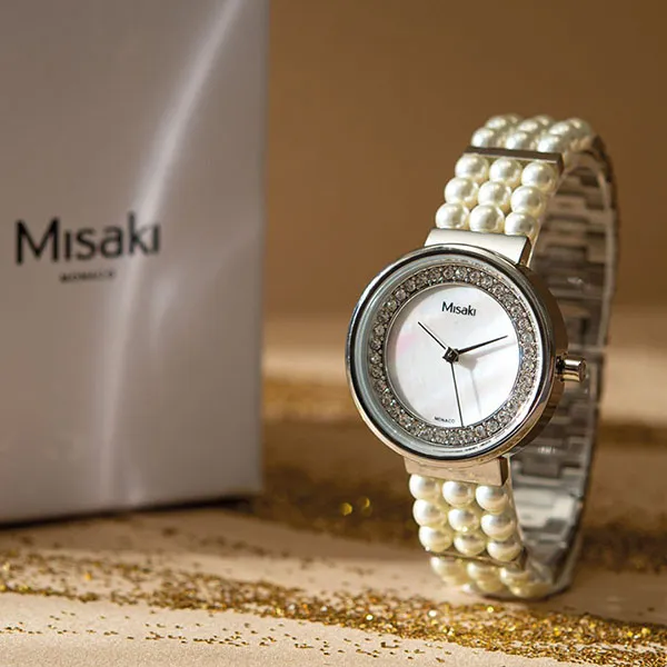 Đồng Hồ Nữ Misaki Monaco ELLA Pearl Watch With White Artisan Pearls Màu Trắng