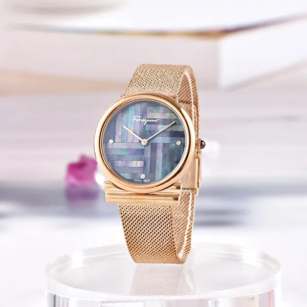 Đồng Hồ Nữ Salvatore Ferragamo Gancinigold IP 5n Case Gold SFIY00819 Phối Mau