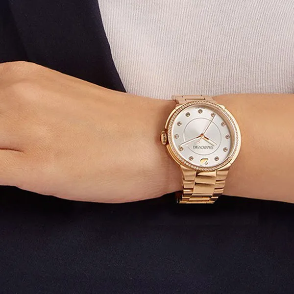 Đồng Hồ Nữ Swarovski City Rose Gold Tone Watch 5181642 Màu Vàng Hồng