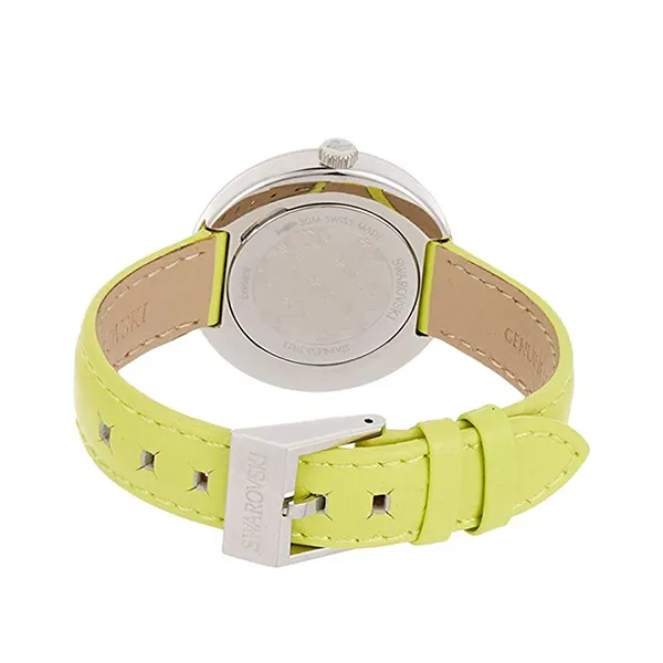 Đồng Hồ Nữ Swarovski Women's White Dial Leather Band Watch 5095643 Màu Vàng
