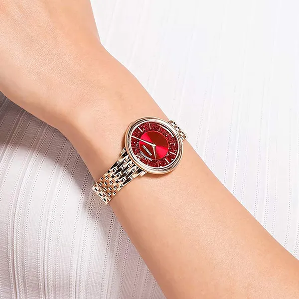 Đồng Hồ Nữ Swarovski Crystalline Chic Watch 5547608 Màu Vàng Gold Mặt Đỏ - Đồng hồ - Vua Hàng Hiệu