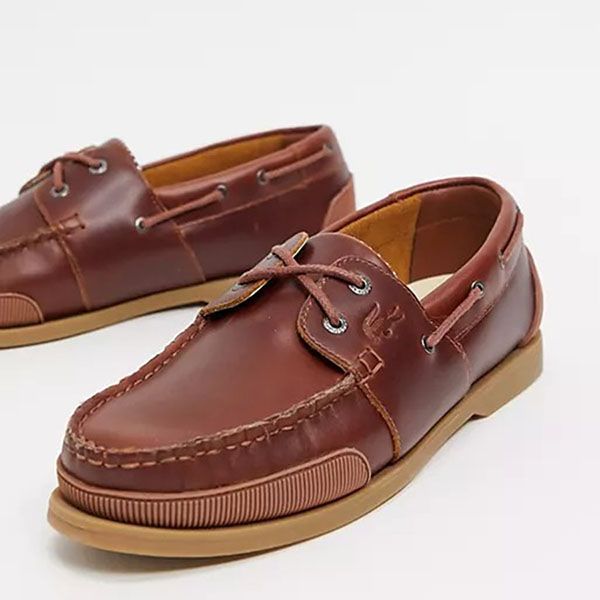 Giày Lười Nam Lacoste Men's Brown Nautic 120 Shoes Màu Nâu Size 41 - 3
