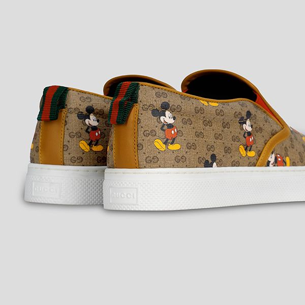 Giày Slip On Gucci GG Supreme Mickey Mouse 603689 HWU10 8492 Phối Màu Size 6.5 - 4