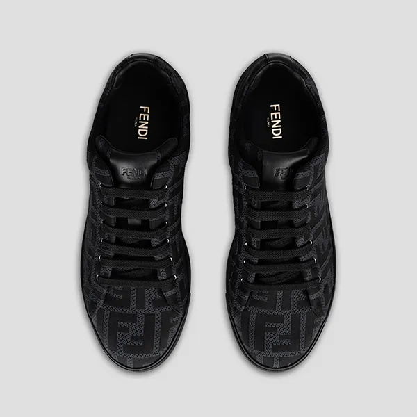 Giày Sneaker Fendi FF Motif Black Grey 7E125 8A7MY F18SR Màu Đen Xám Size 41.5
