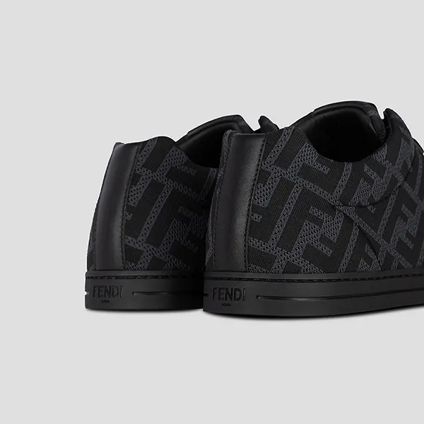 Giày Sneaker Fendi FF Motif Black Grey 7E125 8A7MY F18SR Màu Đen Xám Size 41.5
