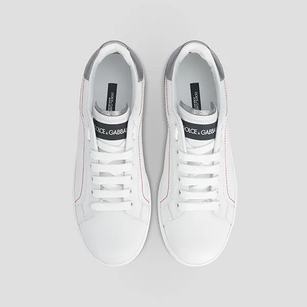 Giày Sneaker Nam Dolce & Gabbana D&G Calfskin Nappa Portofino CK1587 AH527 8B441 Màu Trắng Size 6