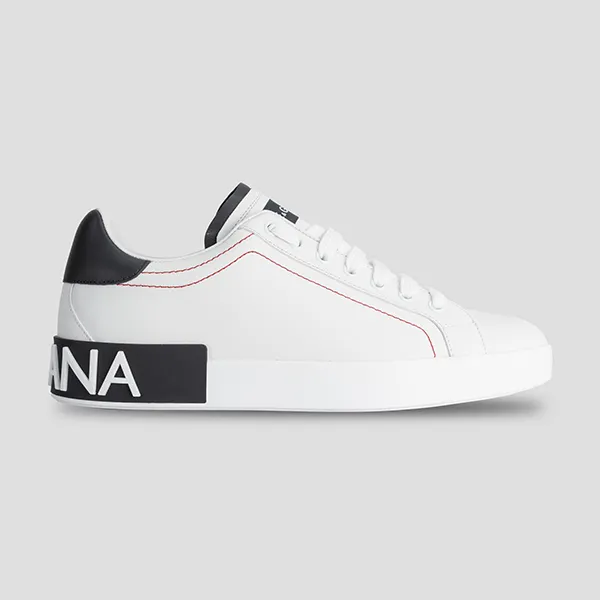 Giày Sneakers Dolce & Gabbana D&G Calfskin Nappa Portofino CS1760 AH52689697 Màu Đen Trắng Size 40