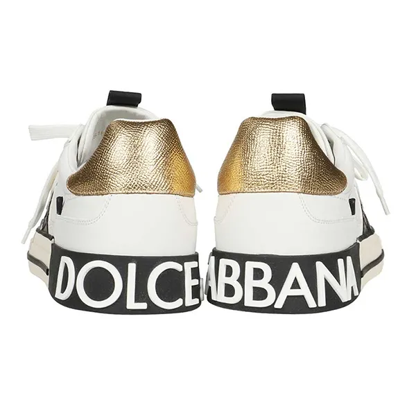 Giày Sneakers Dolce & Gabbana D&G Custom 2.0 In White Leather CS1863 AO222 8B996 Màu Trắng Size 41