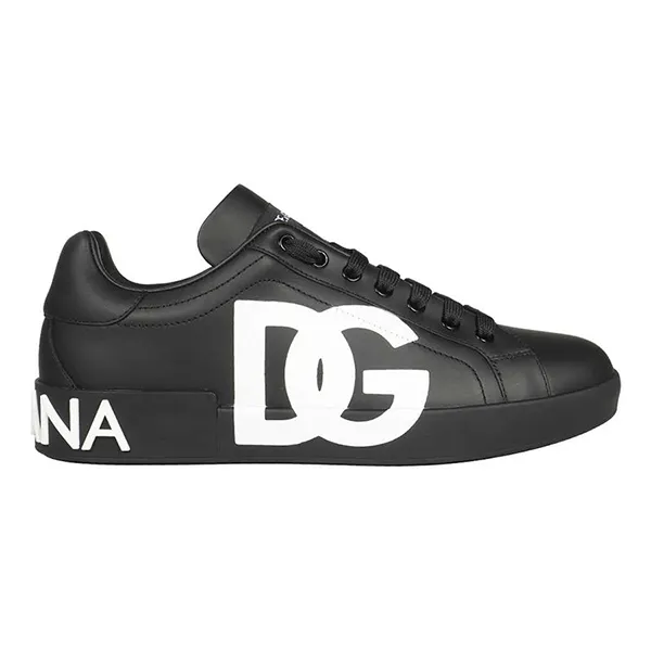 Giày Sneakers Dolce & Gabbana D&G Portofino Nappa Leather CS1772 AC330 8B956 Màu Đen Size 42