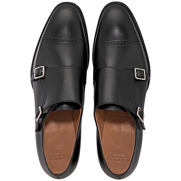 Giày Tây Bally Men's Black Scardino Leather Monk Màu Đen Size 43 - 3