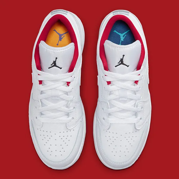 Giày Thể Thao Nike Air Jordan 1 Low White/Red 553560-164 Màu Trắng Đỏ Size 35.5