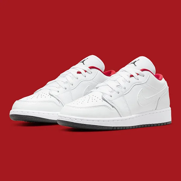 Giày Thể Thao Nike Air Jordan 1 Low White/Red 553560-164 Màu Trắng Đỏ Size 35.5
