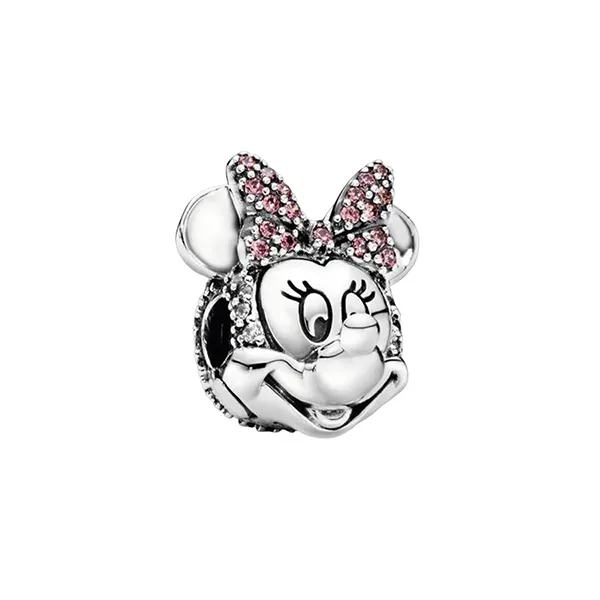 Hạt Vòng Charm Pandora Disney Minnie Mouse Pink Pavé Bow Clip Charm 797496CZS Màu Hồng - Trang sức - Vua Hàng Hiệu