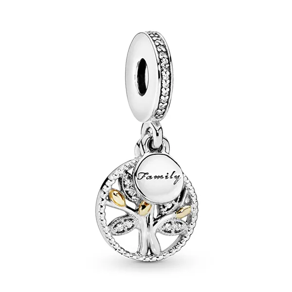 Hạt Vòng Charm Pandora Jewelry Sparkling Family Tree Dangle 791728CZ Màu Bạc