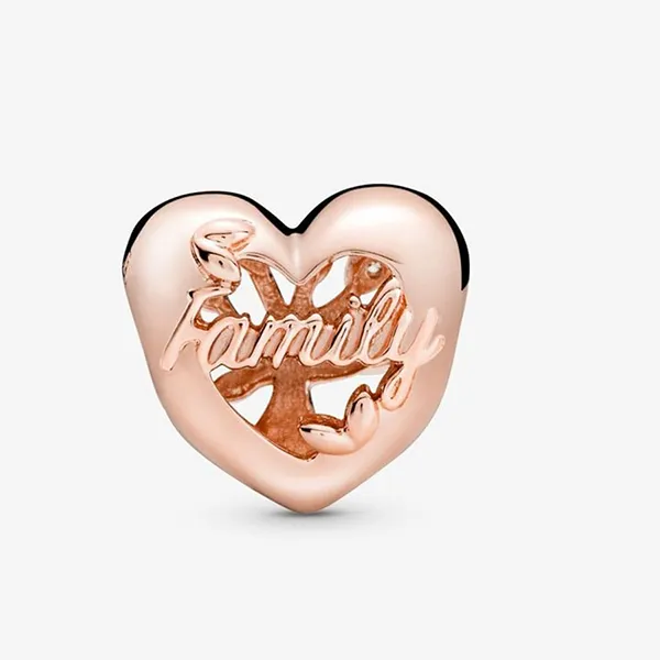 Hạt Vòng Charm Pandora Openwork Family Tree Heart Charm 788826C01 Màu Vàng Hồng - Trang sức - Vua Hàng Hiệu