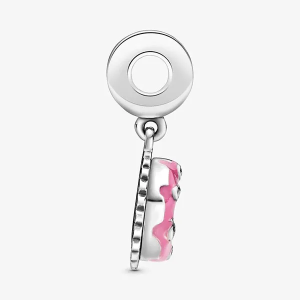 Hạt Vòng Charm Pandora Pendente Torta Di Compleanno Rosa 798888C01 Màu Hồng Bạc
