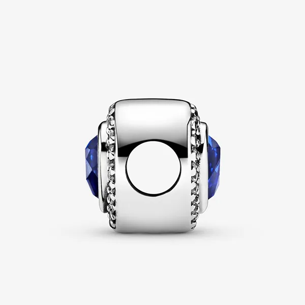 Hạt Vòng Charm Pandora Sparkling Blue Heart 797608NANB Màu Bạc Xanh