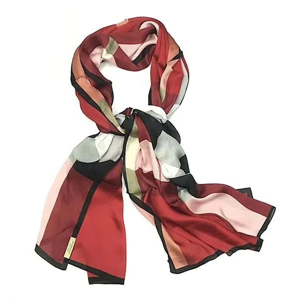 Khăn Lụa Burberry Parade Red Phối Màu