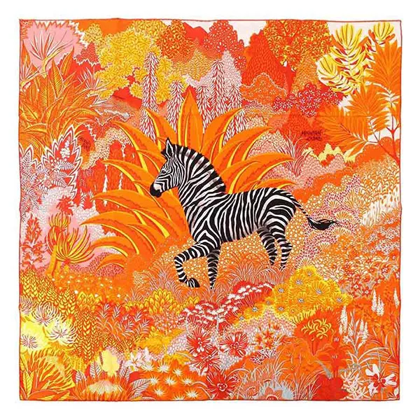 Khăn Lụa Hermès Mountain Zebra Jungle Zebra Square Scarf 90 Màu Cam - Thời trang - Vua Hàng Hiệu
