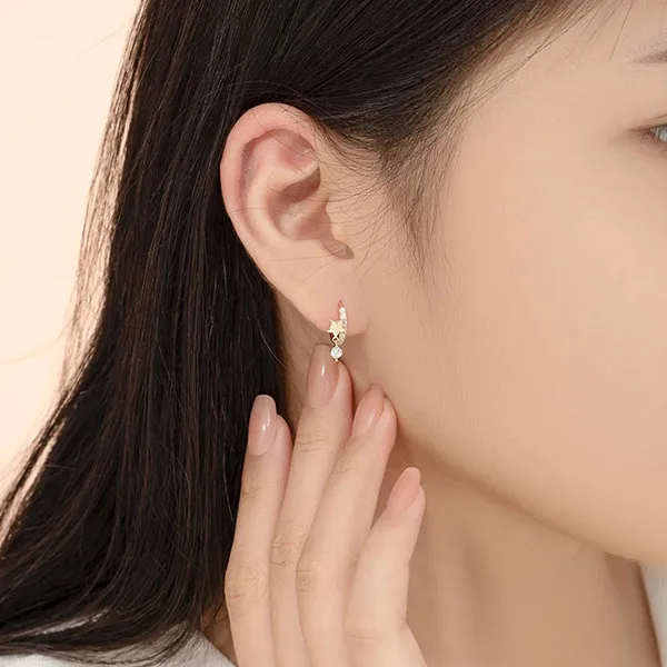 Khuyên Tai Huy Thanh Jewelry BT 424 Màu Vàng Gold