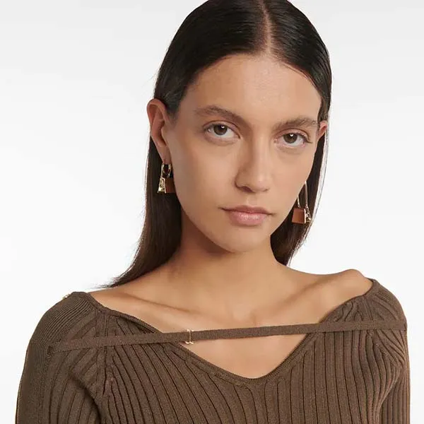 Khuyên Tai Jacquemus Les Creoles Chiquito Knot Earrings Màu Vàng - Trang sức - Vua Hàng Hiệu