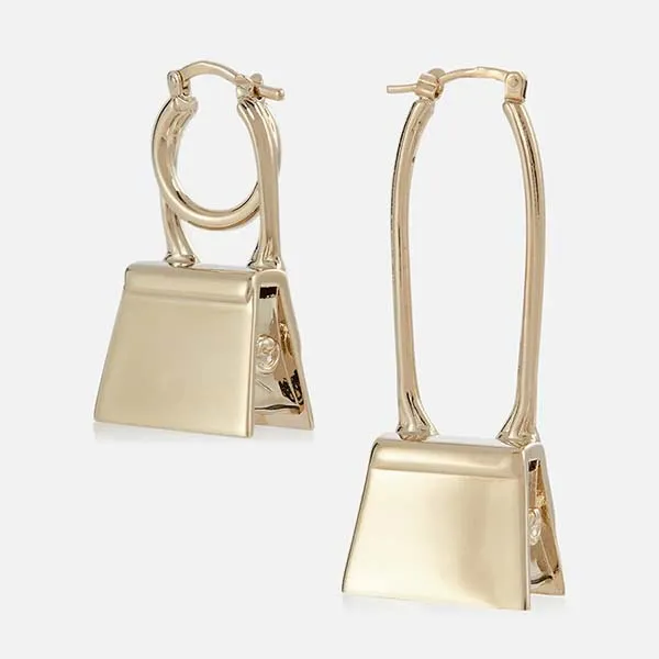 Khuyên Tai Jacquemus Les Creoles Chiquito Knot Earrings Màu Vàng - Trang sức - Vua Hàng Hiệu
