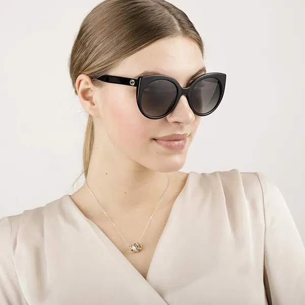 Kính Mát Gucci Ladies Black Cat-Eye Sunglasses GG0325S 001 55 Màu Đen