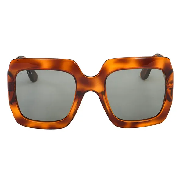 Kính Mát Gucci Oversize Brown Havana Square Sunglasses GG0053S 002 Màu Xanh, Nâu