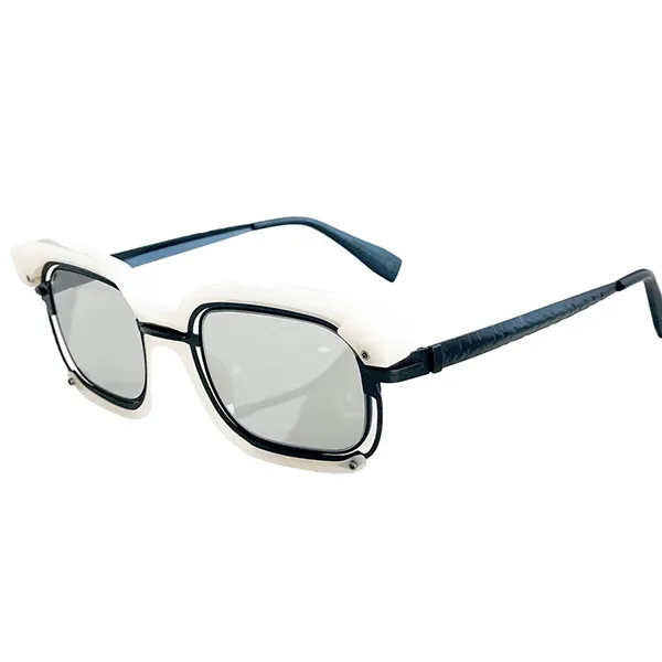 Kính Mát Kuboraum H91 Ivory Matte Black/Light Grey Màu Xanh Trắng