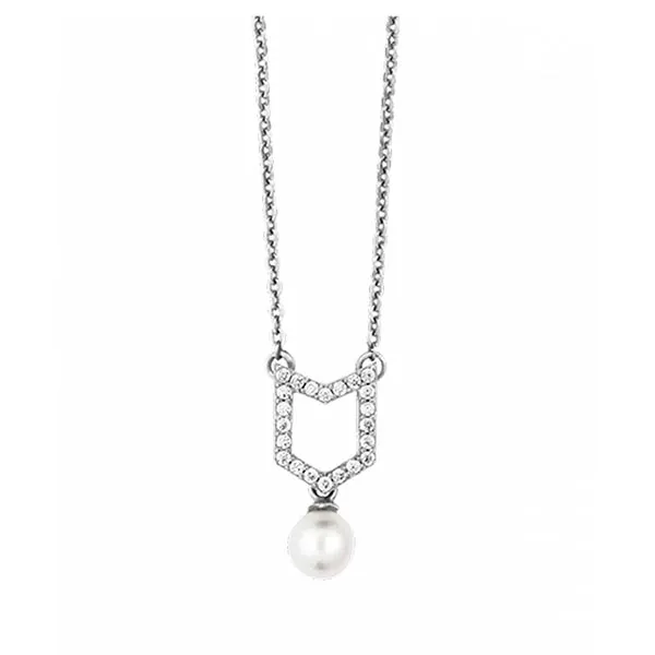 Dây Chuyền Misaki Monaco Pendentif Sway Silver With White Cultured Pearl Màu Bạc - Trang sức - Vua Hàng Hiệu