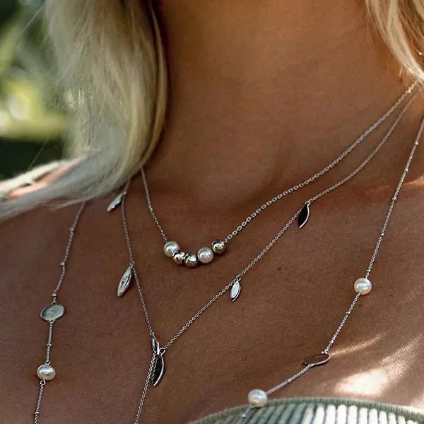 Dây Chuyền Misaki Monaco Tenderly Pendant Silver With White Artisanal Pearls Màu Bạc - Trang sức - Vua Hàng Hiệu