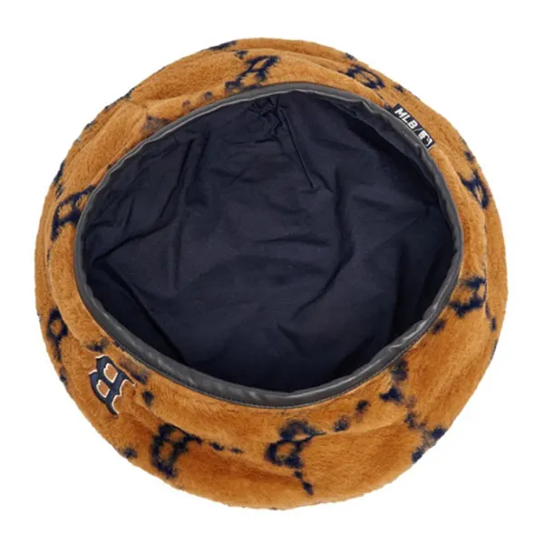 Mũ MLB Diamond Monogram Fur Beret Boston Red Sox 3ACBMF126-43BGD Màu Nâu - Mũ nón - Vua Hàng Hiệu